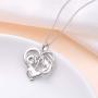 Mother Necklace Sterling Silver Mother and Child Love Heart Necklace For Mother Mom Mothers Day Gift
