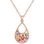 Hottime Charm Necklace for Women Rose Gold Plated Cubic Zirconia Pendant Jewelry Gift for Her