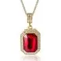 Halukakah Gold Chain for Men Iced Out,18k Real Gold Plated Ruby Pendant Necklace,Full Cz Lab Diamonds Prong Set,with Rope Chain 24''/Tennis Chain 20'',Free Giftbox Halukakah Gold Chain for Men Iced Out,18k Real Gold Plated Ruby Pendant Necklace,Full Cz Lab Diamonds Prong Set,with Rope Chain 24''/Tennis Chain 20'',Free Giftbox