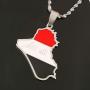 Stainless Steel Republic of Iraq Map Pendant Necklace Gold Color Allah Name Pendant Allah Heart Jewelry