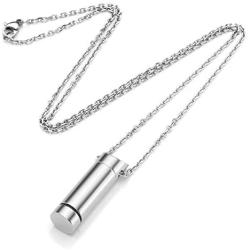 Zysta Personalized Custom Whistle Urn Necklace for Ashes Customized Engraving Cremation Tube Vial Ash Necklaces Ashes Keepsake Memorial Tube Pendant Locket Jewelry Stainless Steel