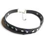 Skye Jewelry Black Leather Gothic Moon & Flat Stud Choker Necklace w/Adjustable Toggle Clasp Fits 13''-16''