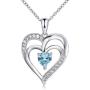 Van Chloe Necklaces for Women Love Heart 925 Sterling Silver Necklace Heart Pendant Birthstone Jewelry Gift for Women Girls Wife Mom on Mothers Day Birthday