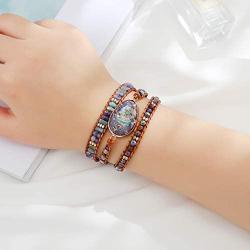 Plumiss Boho Handmade Natural Stone 3 Wrap Bracelet for Women Colection