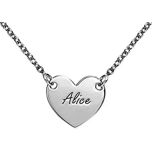 MyNameNecklace Personalized Engraved Heart Necklace for Woman - Precious Metals Custom Name Jewelry for Her MyNameNecklace Personalized Engraved Heart Necklace for Woman - Precious Metals Custom Name Jewelry for Her