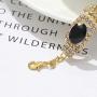 Masiter Sparkly Rhinestone Bracelet Obsidian Tennis Bracelet Wedding Bridal Bridesmaid Body Jewelry Accessories for Women and Girls