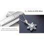 SUNCHIO Necklace for Women, 925 Sterling Silver Cubic Zirconia Diamond Snowflake Pendant Women Necklace，Gift for Women Anniversary