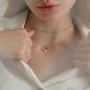 Deerllia Womens Gold Dainty Initial Necklace 18K Gold Plated Coin Pendant Name Layered Jewelry