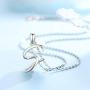 EUDORA Sterling Silver Necklace 26 Letters Alphabet Personalized Charm Pendant with 18inch O-Ring Chain