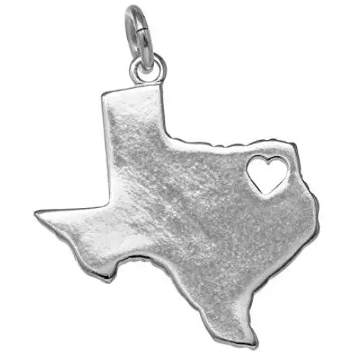 Raposa Elegance Sterling Silver State Map Cut Out with Heart Charms Raposa Elegance Sterling Silver State Map Cut Out with Heart Charms