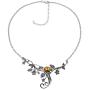 PZ Paz Creations 925 Sterling Silver Floral Swirl Gemstone Statement Necklace