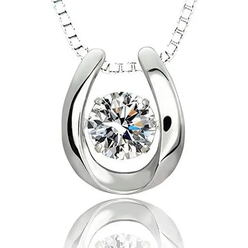 ARINZA Sterling Silver Necklaces for Women Dancing Diamond & Swarovski Cubic Zirconia Pendant Necklace Silver Chain 18, Jewelry for Women Girl ARINZA Sterling Silver Necklaces for Women Dancing Diamond & Swarovski Cubic Zirconia Pendant Necklace Silver Chain 18, Jewelry for Women Girl