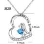 Sterling Silver Forever Love Animal Heart Pendant Necklace for Women Girlfriend Daughter Graduation Gift, 18 Inches