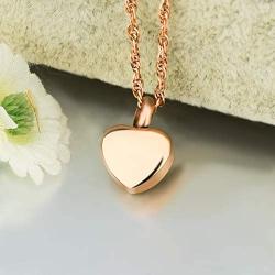 XIUDA Heart Cremation Necklace with Memorial Pendant Cremation Jewelry for Ashes Premium Stainless Steel Ashes Keepsake