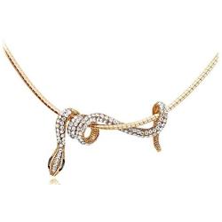 Hen night Personality Necklace Crystal Small Snake Winding Shape Necklace