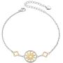 925 Sterling Silver Sun Charm Adjustable Bracelet for Women Girls Birthday Gift, 7+2 inch