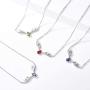 Antler Necklace 925 Sterling Silver Reindeer Animal Horn Jewelry Minimalist Style Clavicle Chain with Personalized Birthstone Charm Deer Antler Charm Necklaces