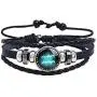 zodiac bracelet for men,Stainless Steel Personality Vintage Punk Black Leather Bracelets for Men Women zodiac bracelet for men,Stainless Steel Personality Vintage Punk Black Leather Bracelets for Men Women