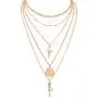 Fstrend Holy Layered Cross Necklace Gold Choker Coin Chain Rose Flower Pendant Multilayered Long Necklaces Jewelry for Women and Girls (Gold) Fstrend Holy Layered Cross Necklace Gold Choker Coin Chain Rose Flower Pendant Multilayered Long Necklaces Jewelry for Women and Girls (Gold)