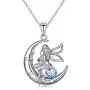 Ladytree S925 Sterling Silver Angel Baby Fairy Moon Jewelry Pendant Necklace for Women Princess Gifts,18 inches Ladytree S925 Sterling Silver Angel Baby Fairy Moon Jewelry Pendant Necklace for Women Princess Gifts,18 inches