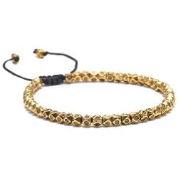Tibetan Bead Bracelet Set Ethnic Style Multi-Faceted Bead Pattern Bracelet Handmade Simple Retro Bead Bracelet Dainty Lucky Adjustable Bracelet Set for Women Girls Jewelry