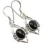 SilverStarJewel Black Onyx Earrings 1.4'' Solid Sterling Silver Fashion Gemstone SilverStarJewel Black Onyx Earrings 1.4'' Solid Sterling Silver Fashion Gemstone