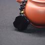 QIANXU Obsidian Pendant Necklace Black Rose Pendant Womens Jewelry Black Jewelry
