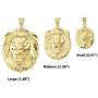 Bold 14k Yellow Gold Sparkle-Cut Lion Statement Pendant (3 Sizes)