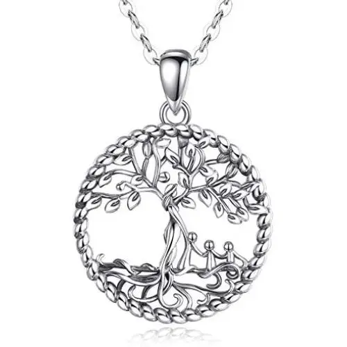 LOVEON Sterling Silver Tree of Life Necklace, Family Love Tree Pendant Necklace Tree of life Jewelry for Women, 18'' Chain LOVEON Sterling Silver Tree of Life Necklace, Family Love Tree Pendant Necklace Tree of life Jewelry for Women, 18'' Chain