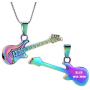 Memorial Jewelry Musical Instrument Cremation Necklace for Women&Men Guitar Urn Necklace for Ashes