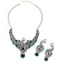 Shop LC Delivering Joy Blue Green Glass Earrings Necklace Peacock Fashion Prom Jewelry Sets for Women Size 20''