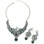 Shop LC Delivering Joy Blue Green Glass Earrings Necklace Peacock Fashion Prom Jewelry Sets for Women Size 20''