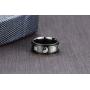 PJ Jewelry Mens Tai Chi Yin Yang Bagua Balance Ring Stainless Steel Taoism Zen Spirit Talisman Spinner Band