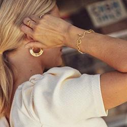18k Gold Plated Personalized Chunky Cuban Oval Link Chain Bracelets for Men Women Toggle Rope Bracelet Jewelry for Women