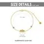 Rikelus 14K Real Yellow Gold Crown Bracelet with Sea Blue 5A Cubic Zircon,Romantic Jewelry for Women Girls Gift for Christmas Birthday,Chain Length 7 + 2 Extension
