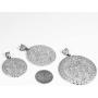 Fine 925 Sterling Silver Aztec Charm Mayan Calendar Pendant (1.60'')