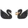 SWAROVSKI Womens Iconic Swan Jewelry Collection, Rose Gold Tone Finish, Black Crystals