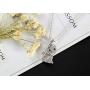 Cute Cat Kitty Pendant Necklace with Crystal Link Chain Sweet Gift Girls Kids Women Jewelry Necklace