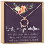 Godmother Necklace: Godmother Gift, Godmother Proposal, Fairy Godmother, 2 Linked Circles (rose-gold-plated-base, NA)
