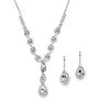 Mariell Sparkling Clear Rhinestone Necklace and Earrings Set for Proms, Bridesmaids Gifts and Weddings
