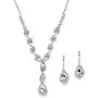 Mariell Sparkling Clear Rhinestone Necklace and Earrings Set for Proms, Bridesmaids Gifts and Weddings