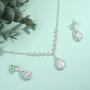 Unicra Bride Silver Necklace Earrings Set Crystal Bridal Wedding Jewelry Sets Rhinestone Choker Necklace for Women and Girls(3 piece set - 2 earrings and 1 necklace) (Silver 3)