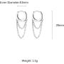 COLORFUL BLING Tassel Chain Dangle Small Hoop Earrings for Women Girls Men Minimalist Personalized Punk Jewelry
