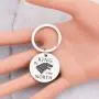 HOLLP GOT Inspired Jewelry House Stark Gift King in The North Keychain Gift for GOT Fans HOLLP GOT Inspired Jewelry House Stark Gift King in The North Keychain Gift for GOT Fans
