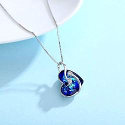 JUSTKIDSTOY Semicolon Necklace 925 Sterling Heart Pendant Silver Semicolon Crystal Necklace Suicide Awareness Jewelry Inspirational Gift for Women Girls Friends