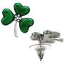 SoulBreezeCollection St. Patricks Day Irish Good Luck Charm Shamrock 4 Leaf Clover Stud Earrings (Stud Set)