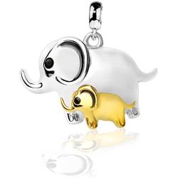 COTO Lovely Cute Jewelry Gift 925 Sterling Silver Lucky Elephant Dangle Charm Fit Necklace Bracelet