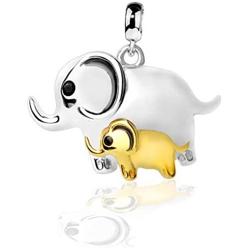 COTO Lovely Cute Jewelry Gift 925 Sterling Silver Lucky Elephant Dangle Charm Fit Necklace Bracelet