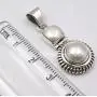 SilverStarJewel 925 Pure Sterling Silver Pearl Antique Style Necklace Pendant 1.4''