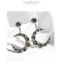 Folomie Fashion Elegant Black Star Moon Glitter Silver Drop Dangle Earrings Jewelry For Womens Girls Friends Christmas Birthday Gifts Wedding Party with nice box packed Folomie Fashion Elegant Black Star Moon Glitter Silver Drop Dangle Earrings Jewelry For Womens Girls Friends Christmas Birthday Gifts Wedding Party with nice box packed